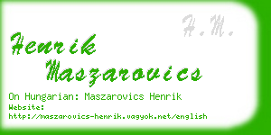 henrik maszarovics business card